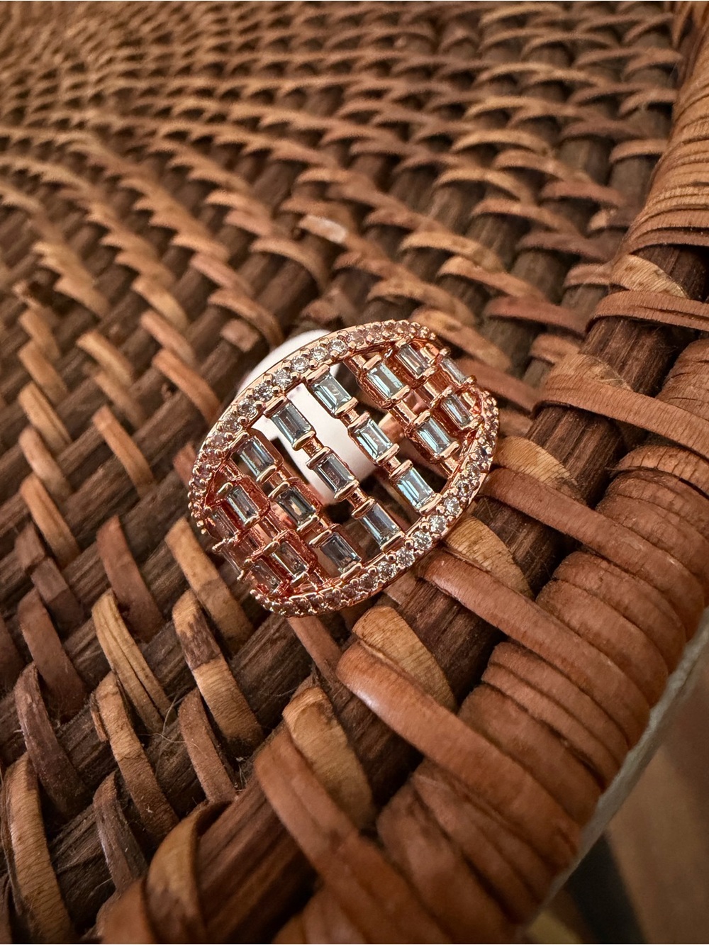 bp Rose Gold aquamarine ring size 9